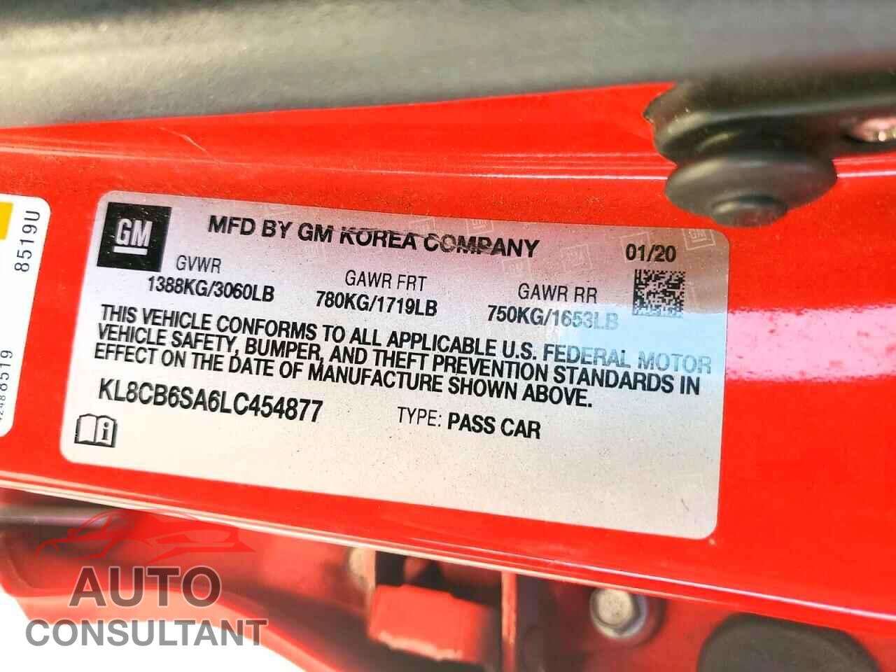 CHEVROLET SPARK 2020 - KL8CB6SA6LC454877