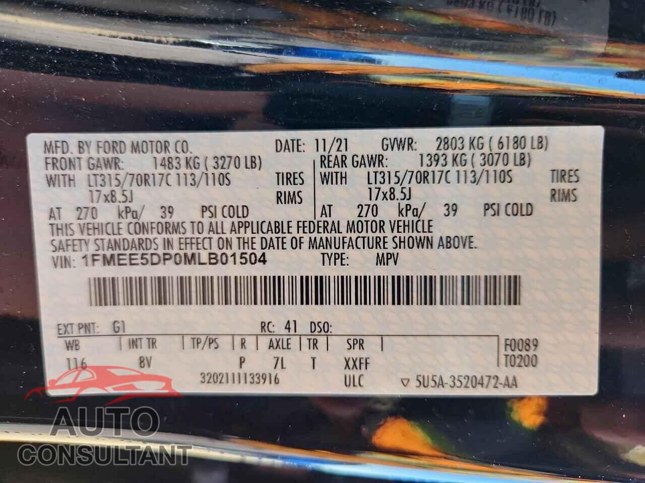 FORD BRONCO 2021 - 1FMEE5DP0MLB01504