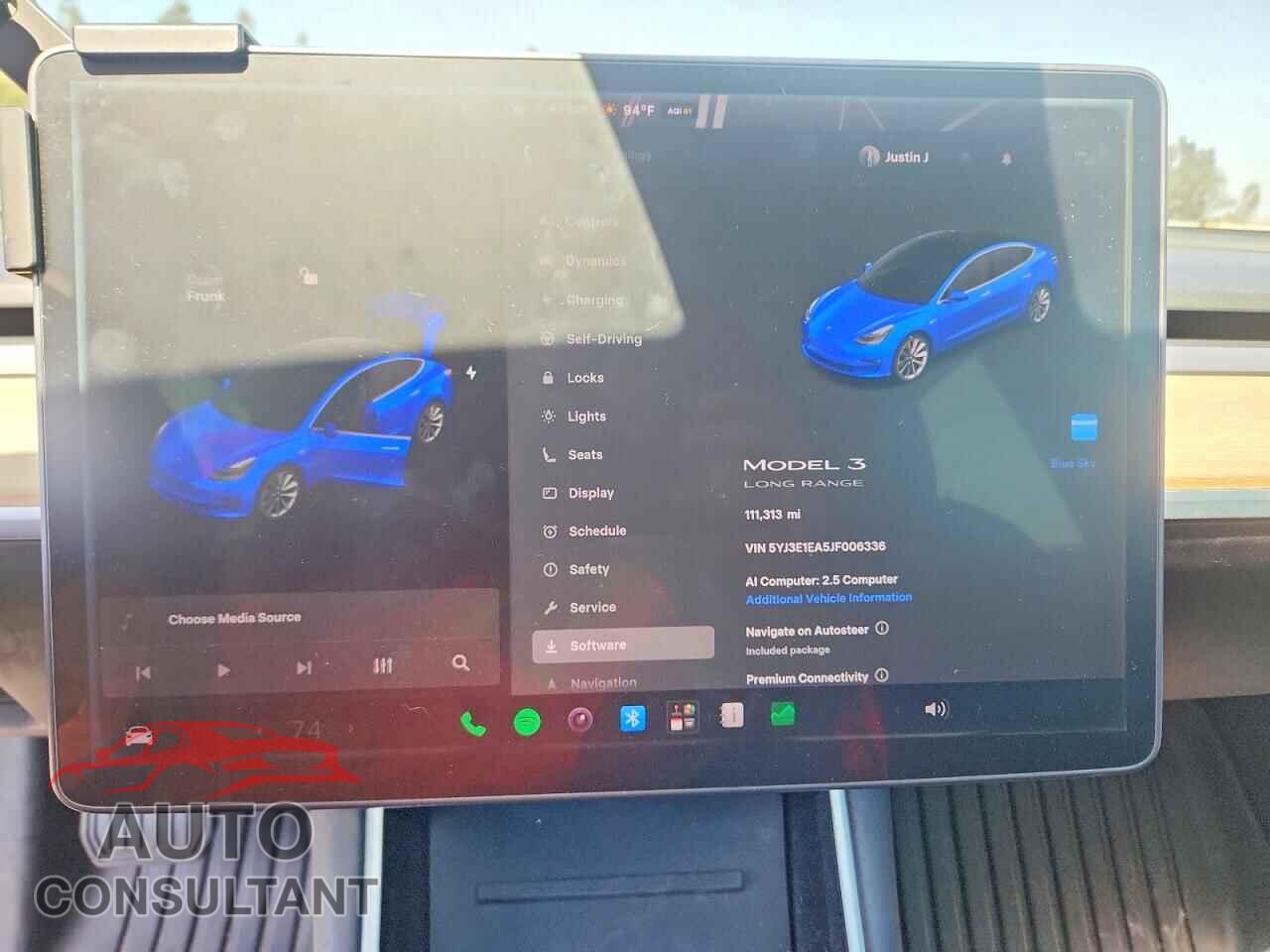 TESLA MODEL 3 2018 - 5YJ3E1EA5JF006336