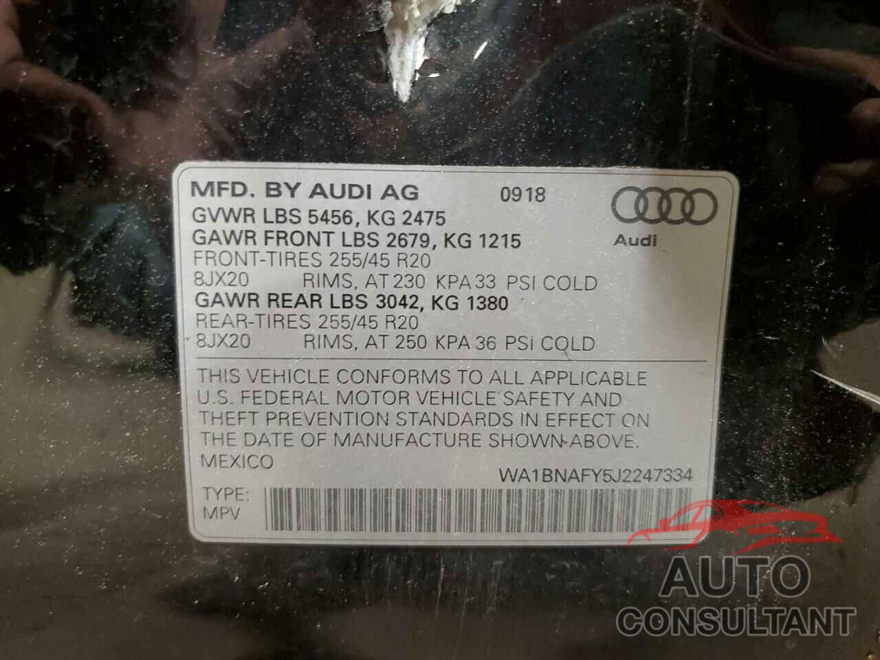 AUDI Q5 2018 - WA1BNAFY5J2247334