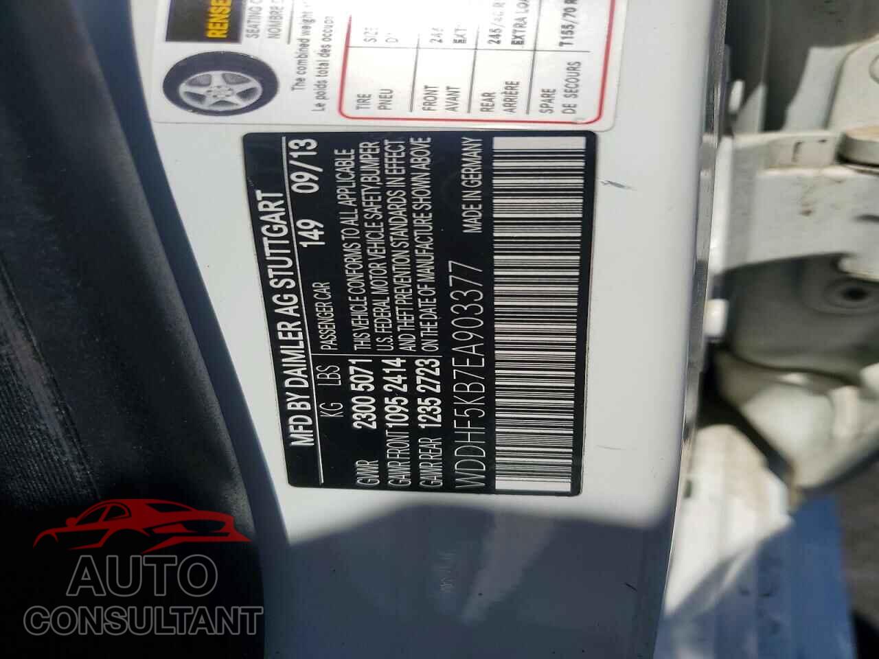 MERCEDES-BENZ E-CLASS 2014 - WDDHF5KB7EA903377
