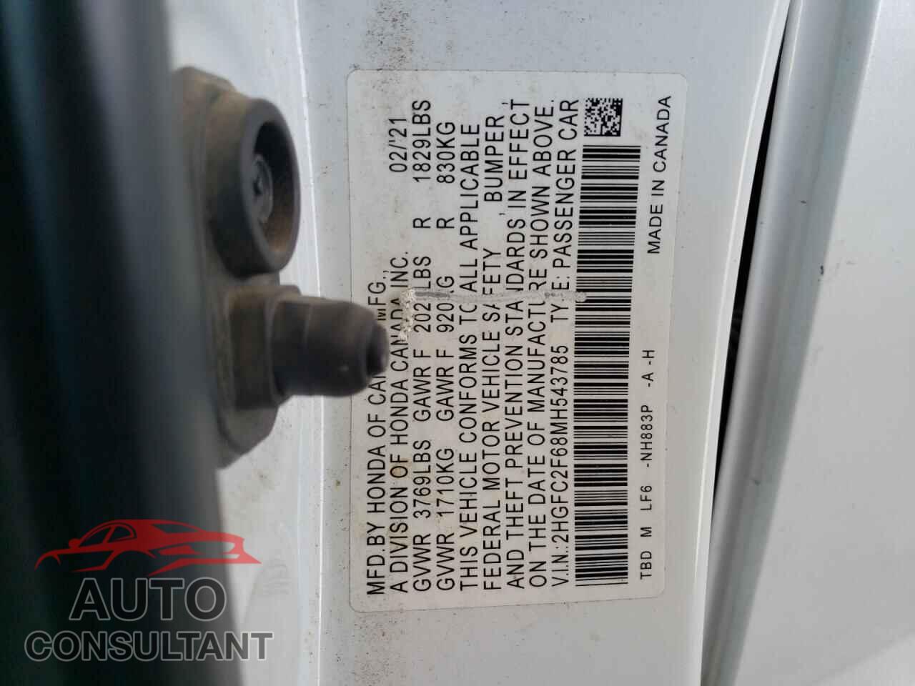 HONDA CIVIC 2021 - 2HGFC2F68MH543785