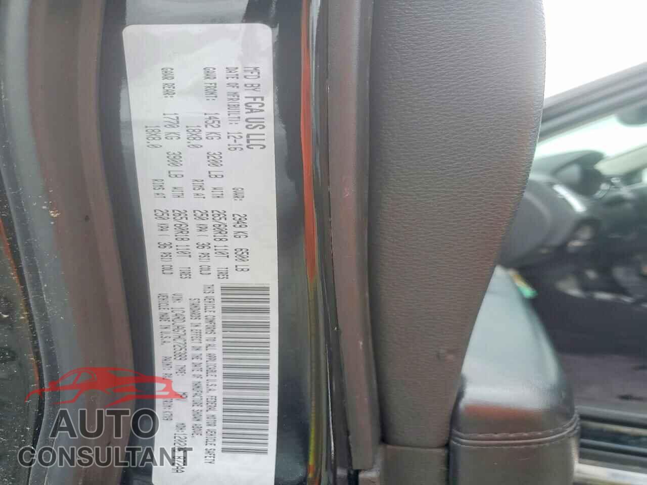 DODGE DURANGO 2017 - 1C4RDJAG7HC725389