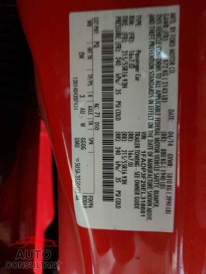FORD FOCUS 2014 - 1FADP3F29EL318881