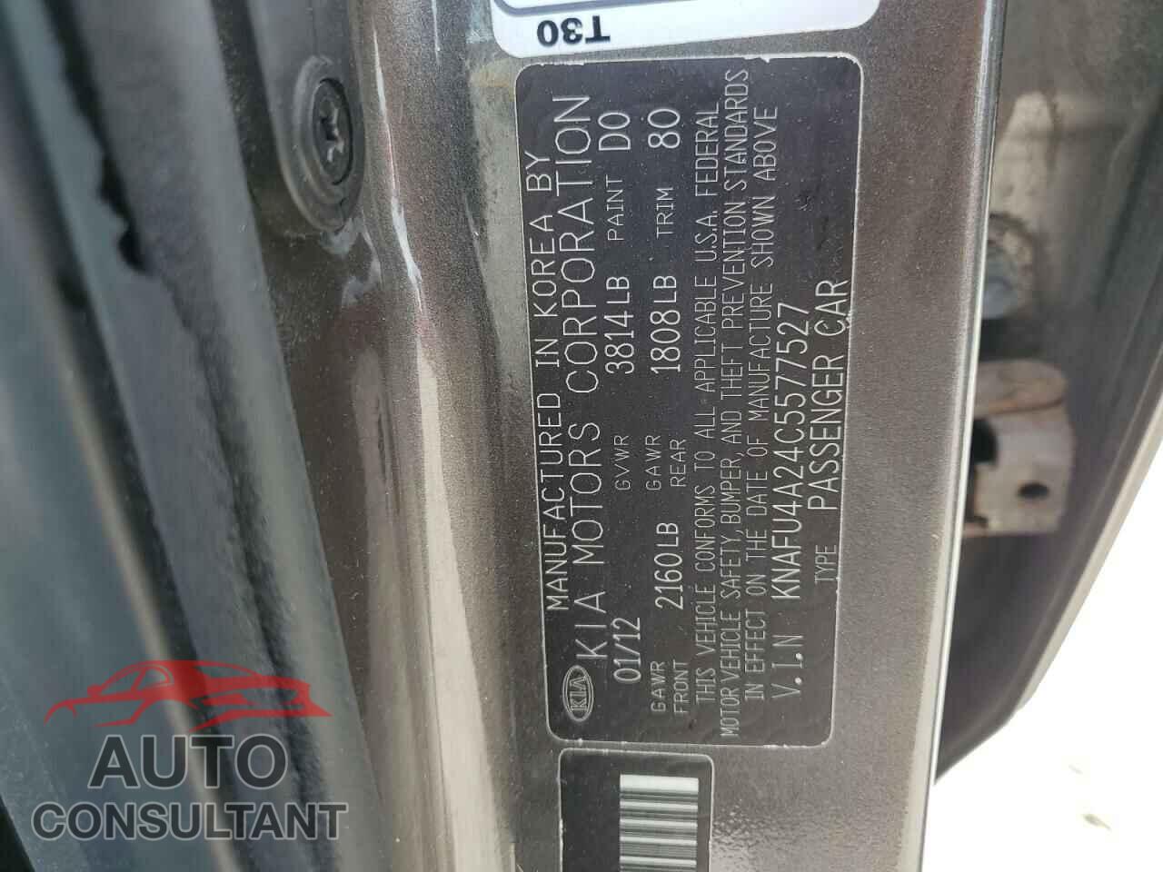 KIA FORTE 2012 - KNAFU4A24C5577527