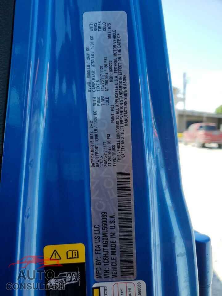 JEEP GLADIATOR 2021 - 1C6HJTAG0ML560089