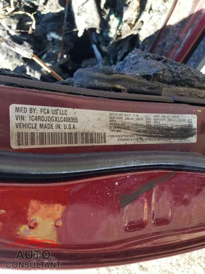DODGE DURANGO 2020 - 1C4RDJDGXLC408355