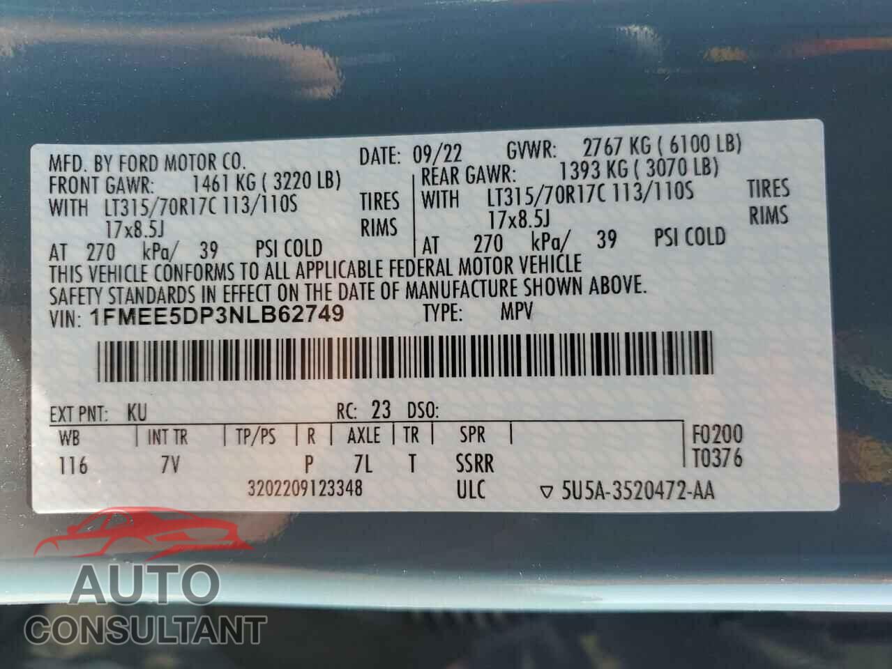 FORD BRONCO 2022 - 1FMEE5DP3NLB62749