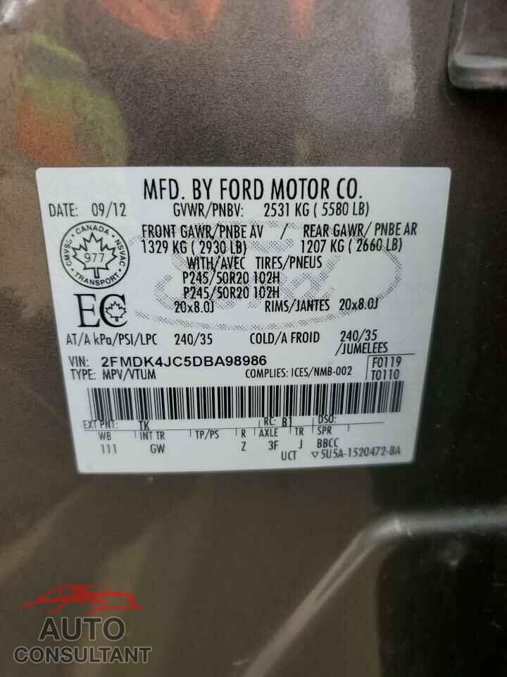 FORD EDGE 2013 - 2FMDK4JC5DBA98986