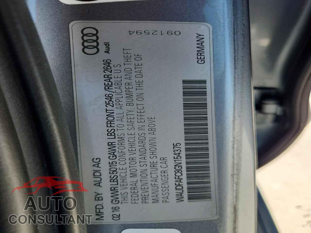 AUDI A6 2016 - WAUDFAFC8GN154375