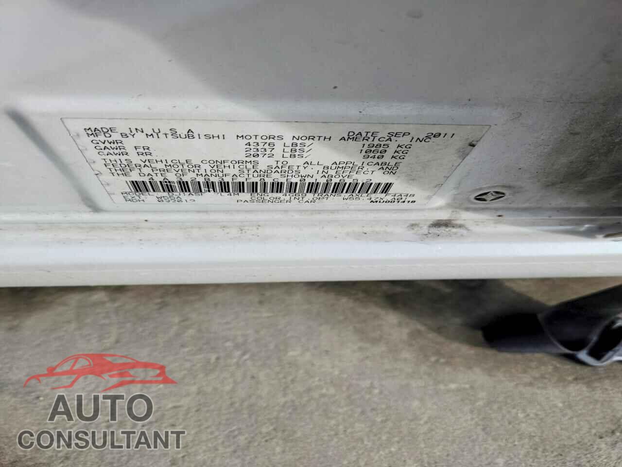 MITSUBISHI GALANT 2012 - 4A32B3FF8CE010652