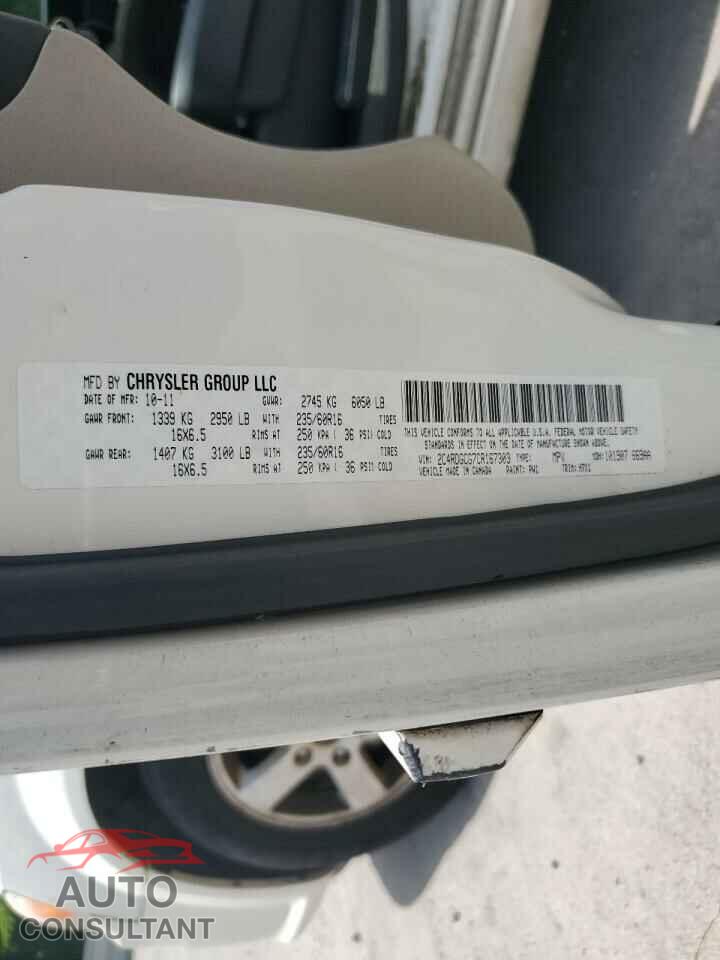 DODGE CARAVAN 2012 - 2C4RDGCG7CR167303