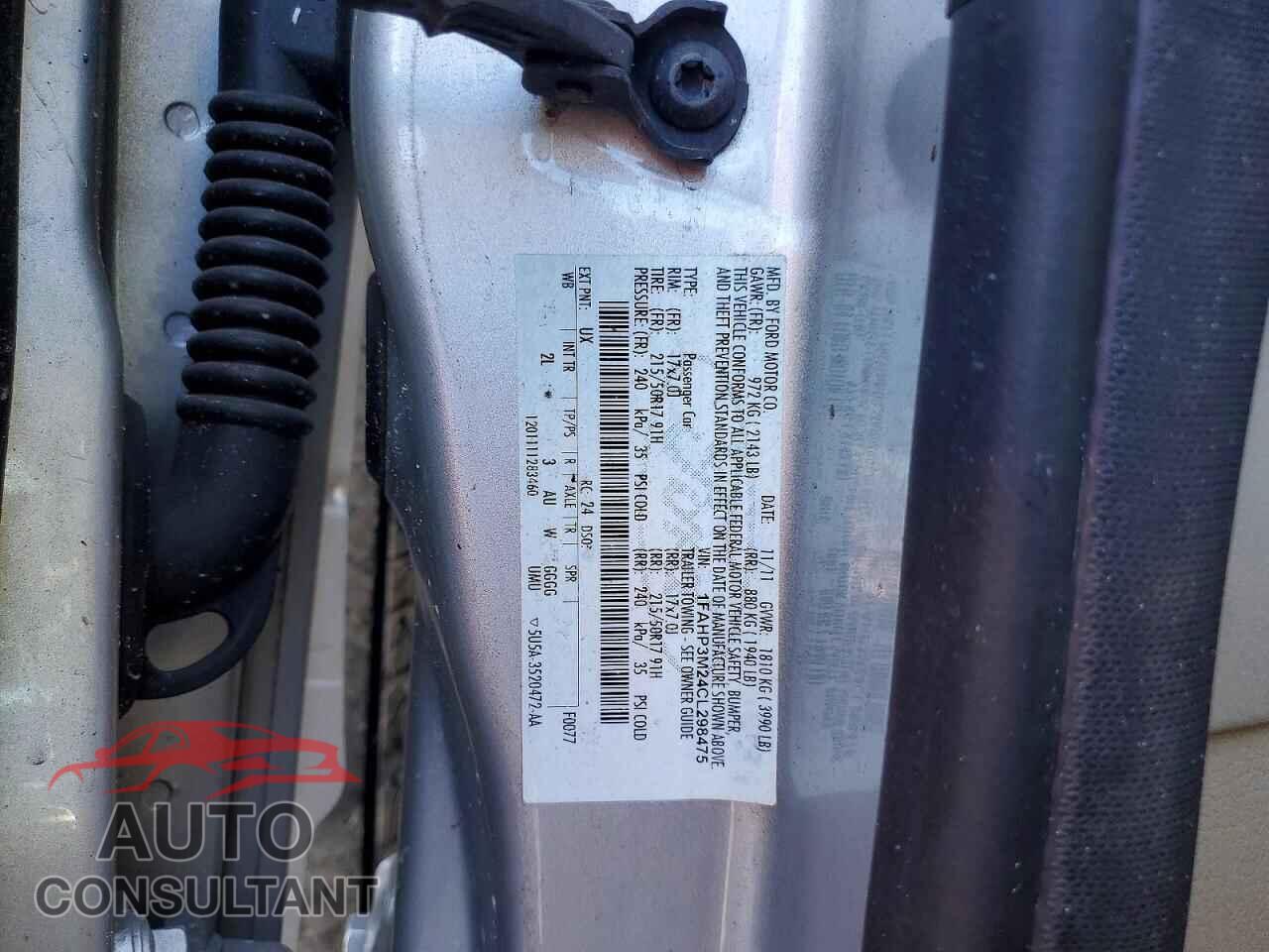 FORD FOCUS 2012 - 1FAHP3M24CL298475