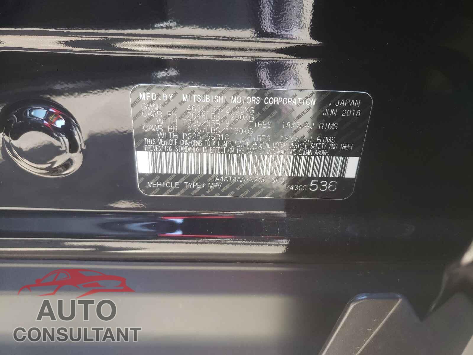 MITSUBISHI ECLIPSE 2019 - JA4AT4AAXKZ001563