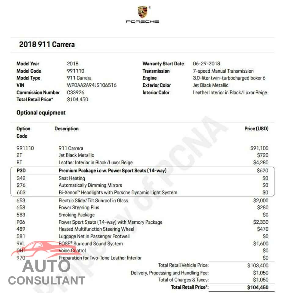 PORSCHE 911 2018 - WP0AA2A94JS106516