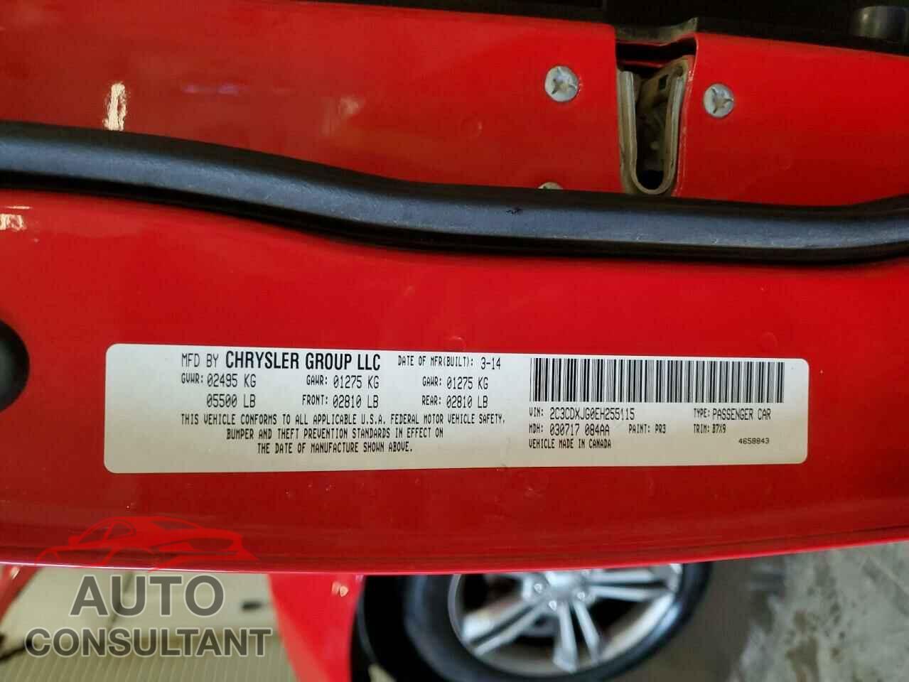 DODGE CHARGER 2014 - 2C3CDXJG0EH255115