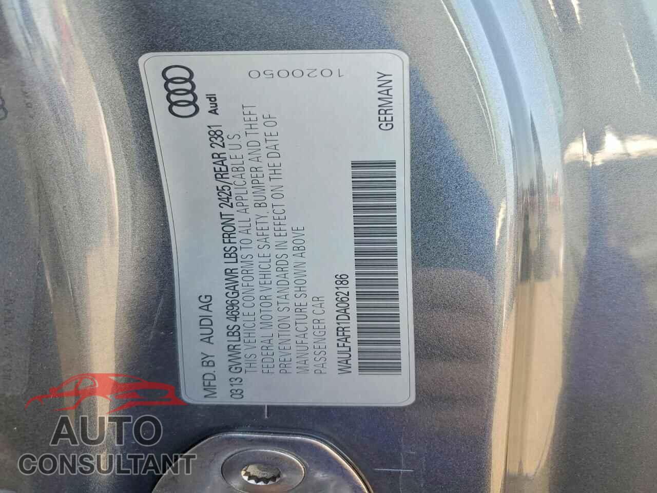 AUDI A5 2013 - WAULFAFR1DA062186