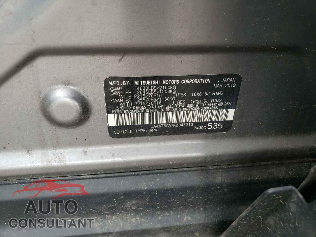 MITSUBISHI ECLIPSE 2019 - JA4AT3AA7KZ046213