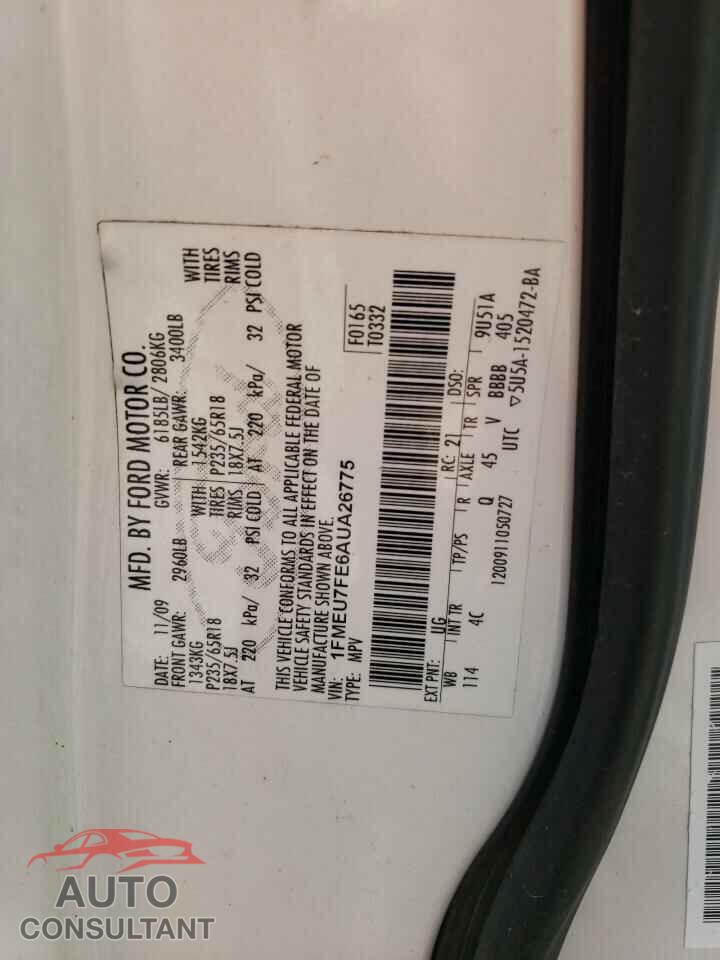 FORD EXPLORER 2010 - 1FMEU7FE6AUA26775