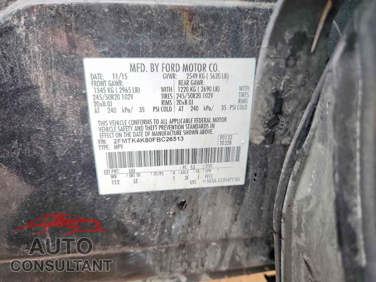 FORD EDGE 2015 - 2FMTK4K80FBC26513