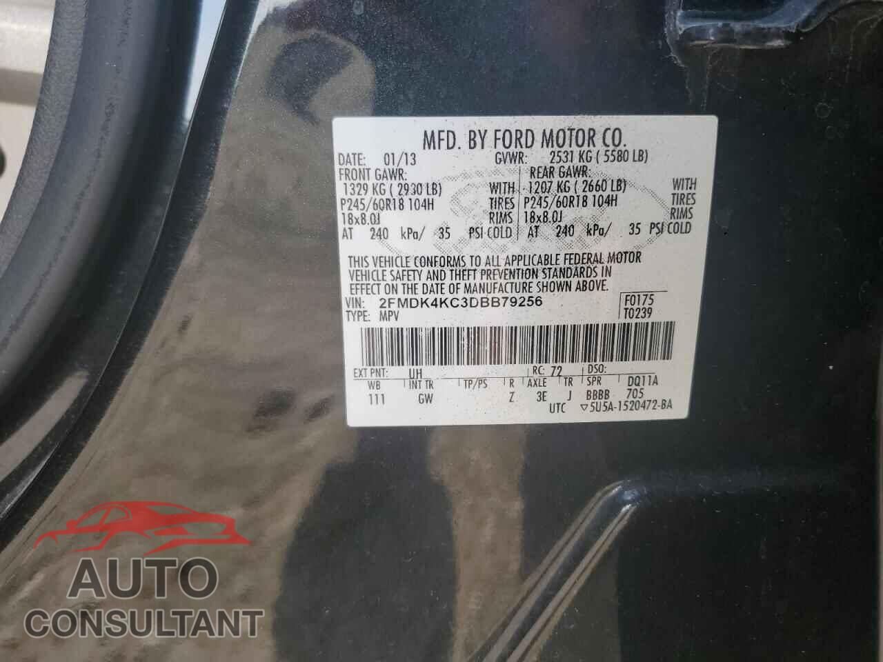 FORD EDGE 2013 - 2FMDK4KC3DBB79256