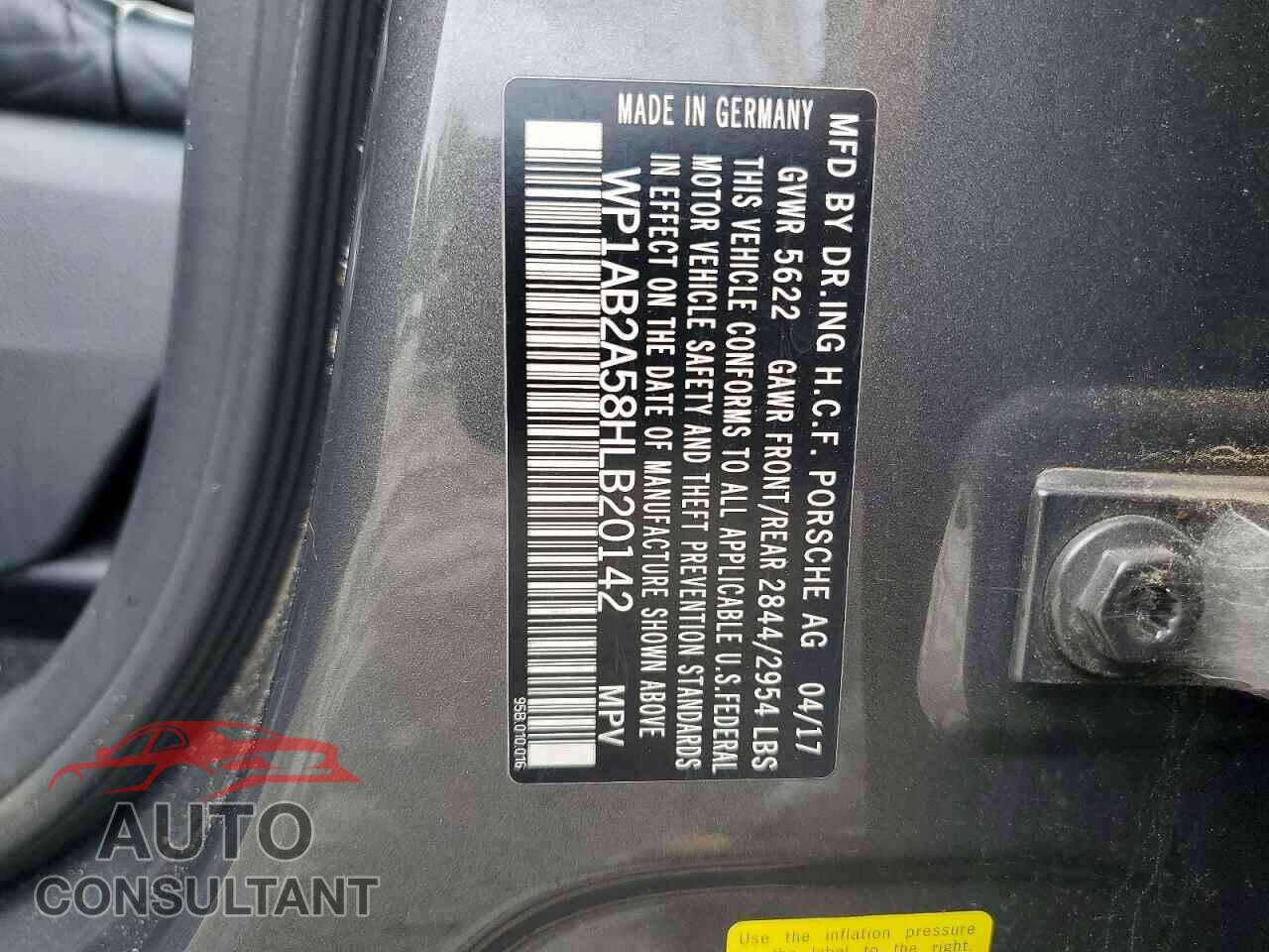 PORSCHE MACAN 2017 - WP1AB2A58HLB20142