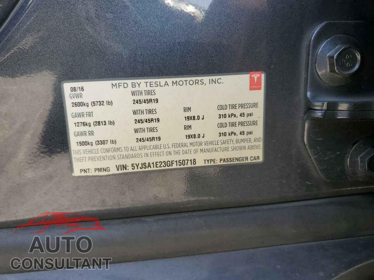 TESLA MODEL S 2016 - 5YJSA1E23GF150718
