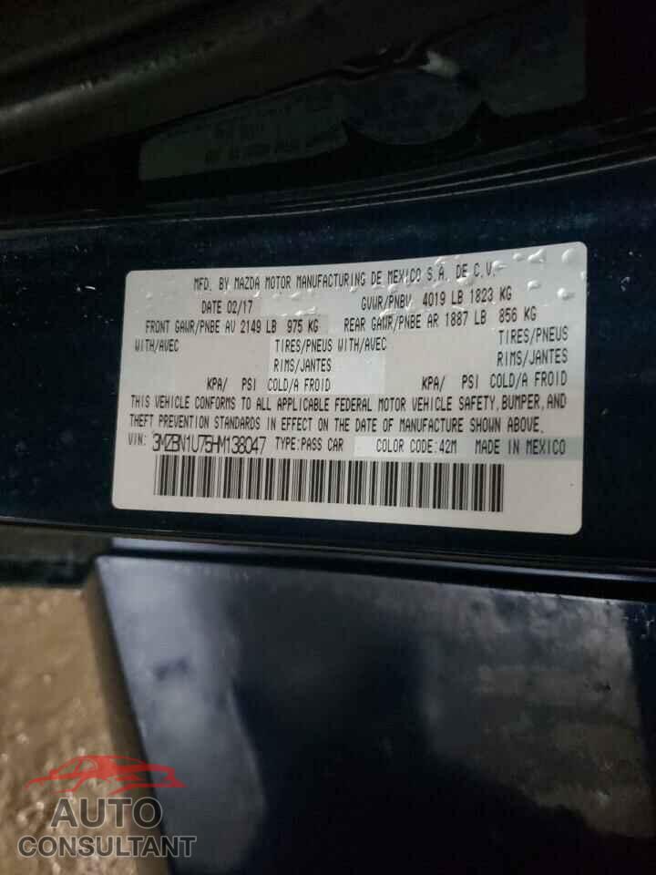 MAZDA 3 2017 - 3MZBN1U75HM138047