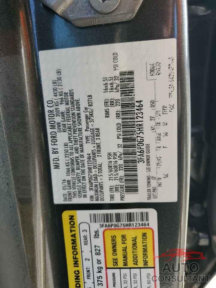 FORD FUSION 2017 - 3FA6P0G75HR123464
