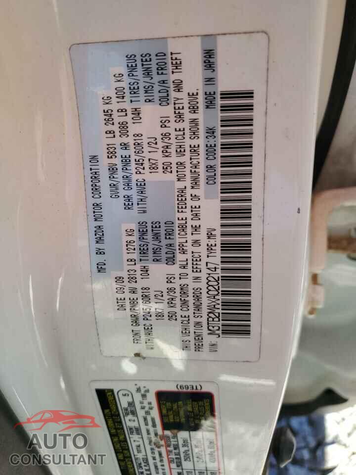 MAZDA CX-9 2010 - JM3TB2MAXA0202147