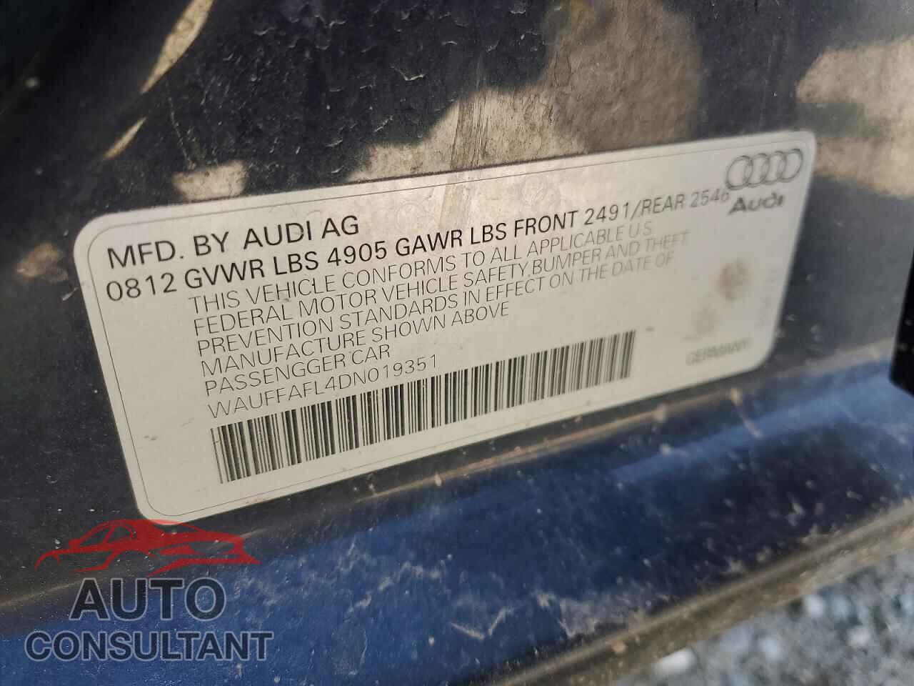 AUDI A4 2013 - WAUFFAFL4DN019351