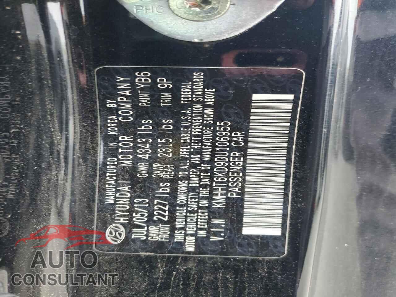 HYUNDAI GENESIS 2013 - KMHHT6KD9DU106955