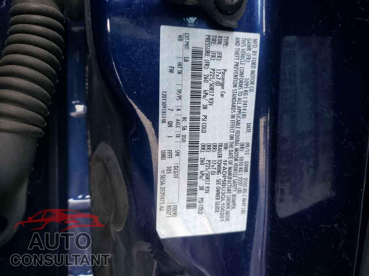 FORD CMAX 2016 - 1FADP5BU3GL100201