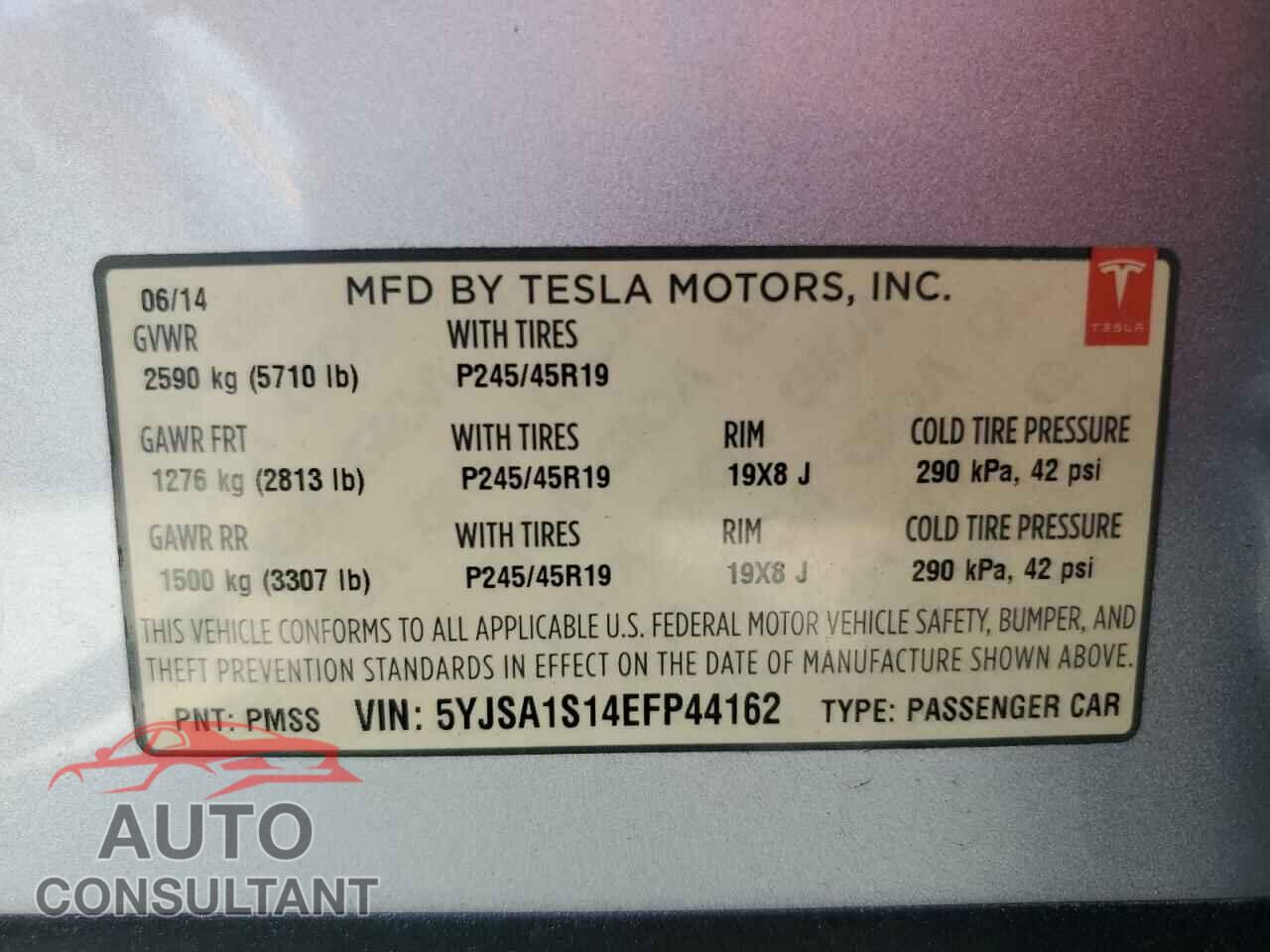 TESLA MODEL S 2014 - 5YJSA1S14EFP44162