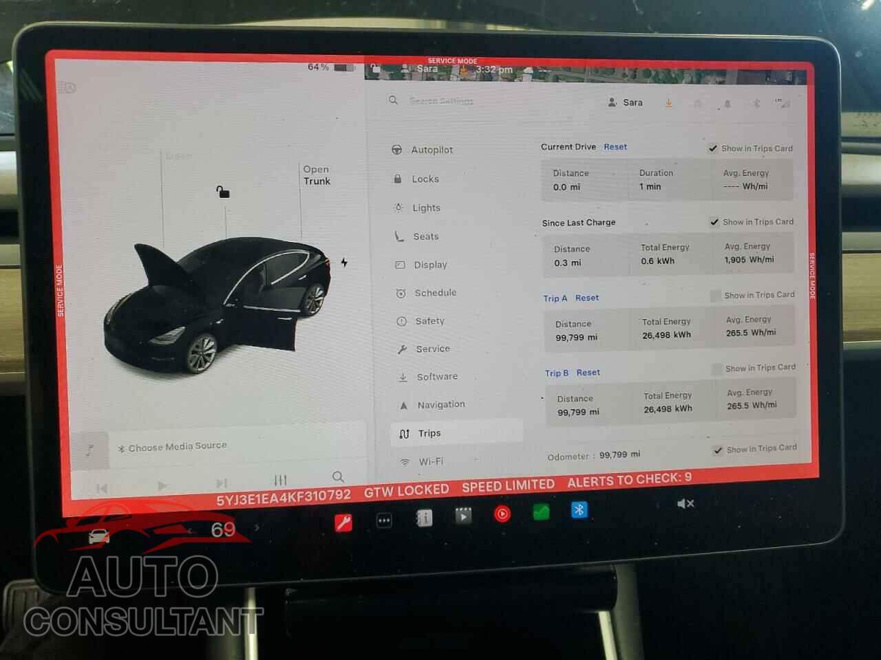 TESLA MODEL 3 2019 - 5YJ3E1EA4KF310792