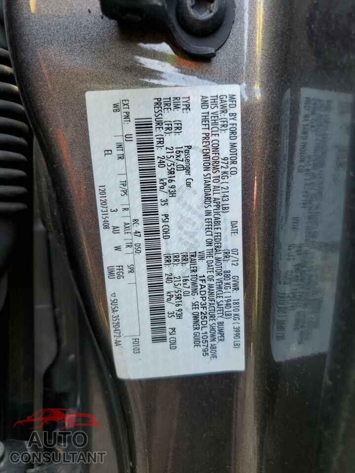 FORD FOCUS 2013 - 1FADP3F25DL105795