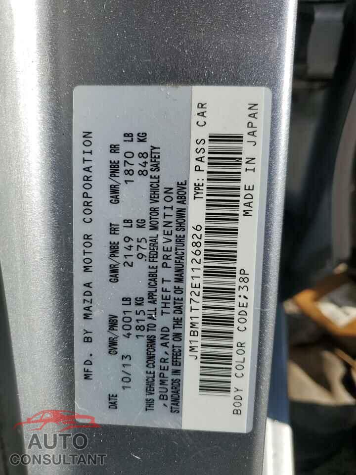 MAZDA 3 2014 - JM1BM1T72E1126826