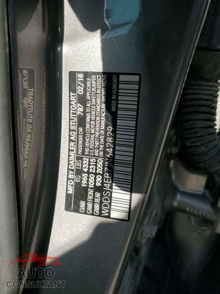 MERCEDES-BENZ CLA-CLASS 2018 - WDDSJ4EB7JN642829