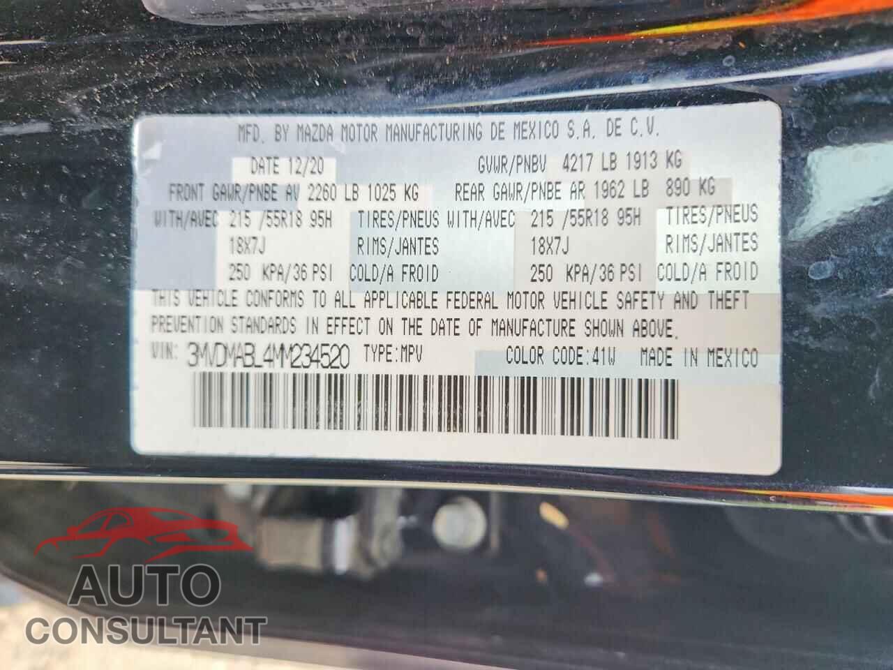 MAZDA CX30 2021 - 3MVDMABL4MM234520