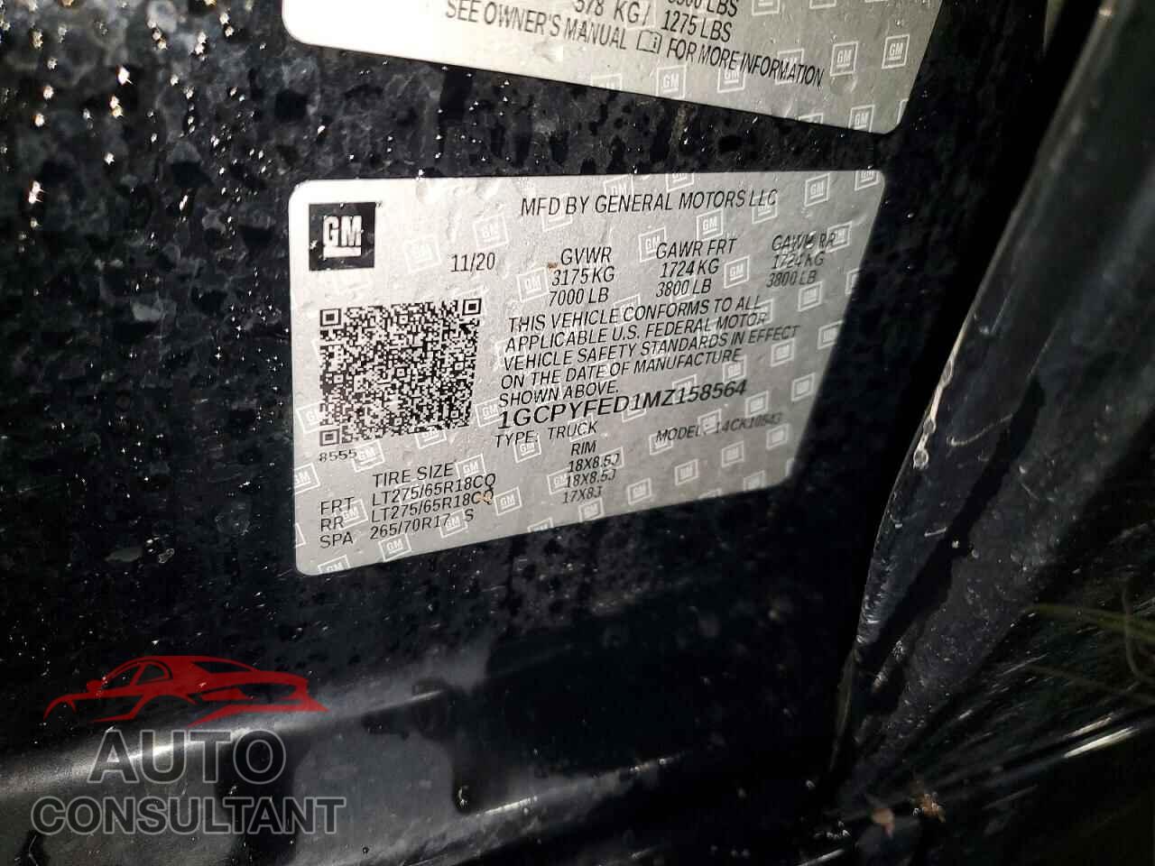 CHEVROLET SILVERADO 2021 - 1GCPYFED1MZ158564