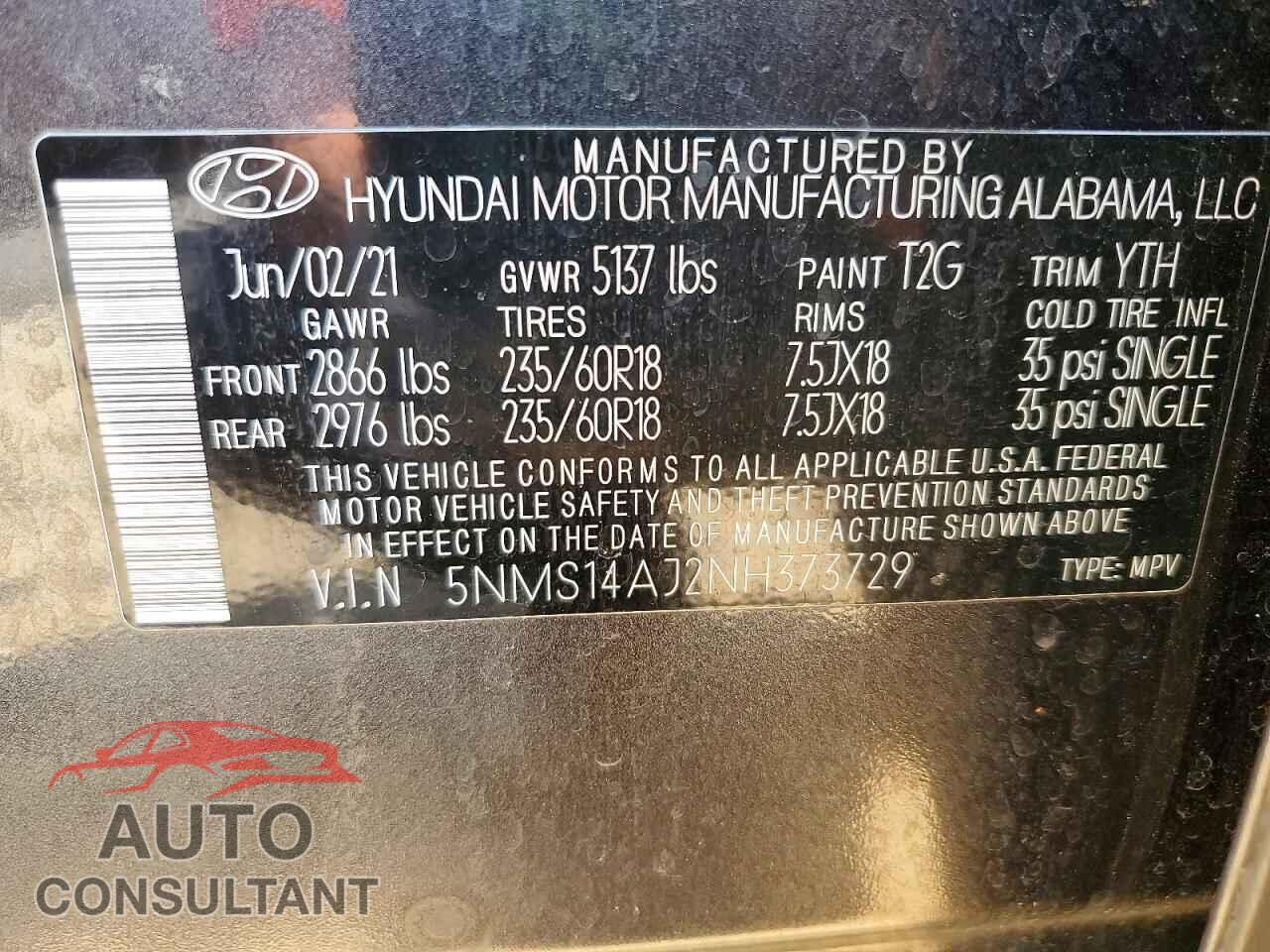HYUNDAI SANTA FE 2022 - 5NMS14AJ2NH373729