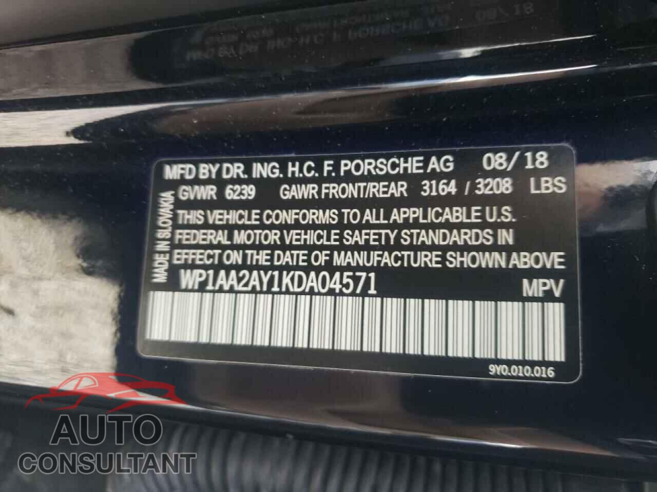 PORSCHE CAYENNE 2019 - WP1AA2AY1KDA04571
