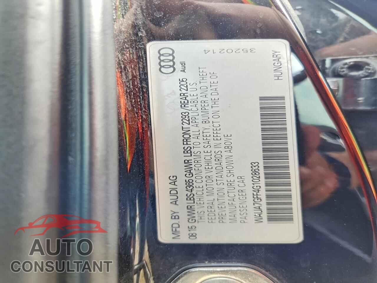AUDI A3 2016 - WAUA7GFF4G1028633