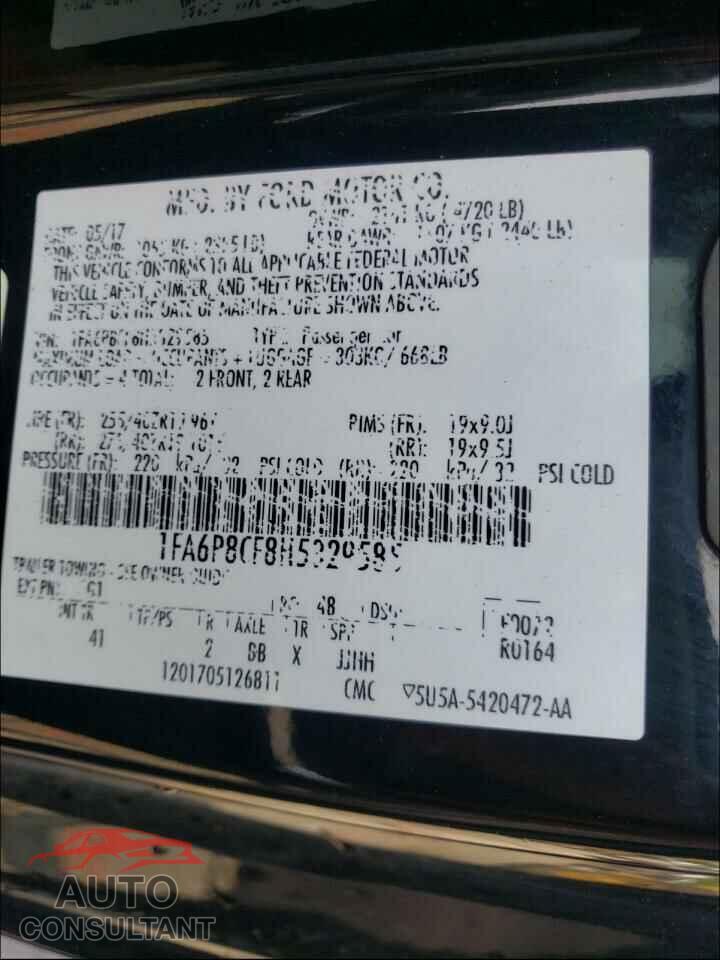 FORD MUSTANG 2017 - 1FA6P8CF8H5329585