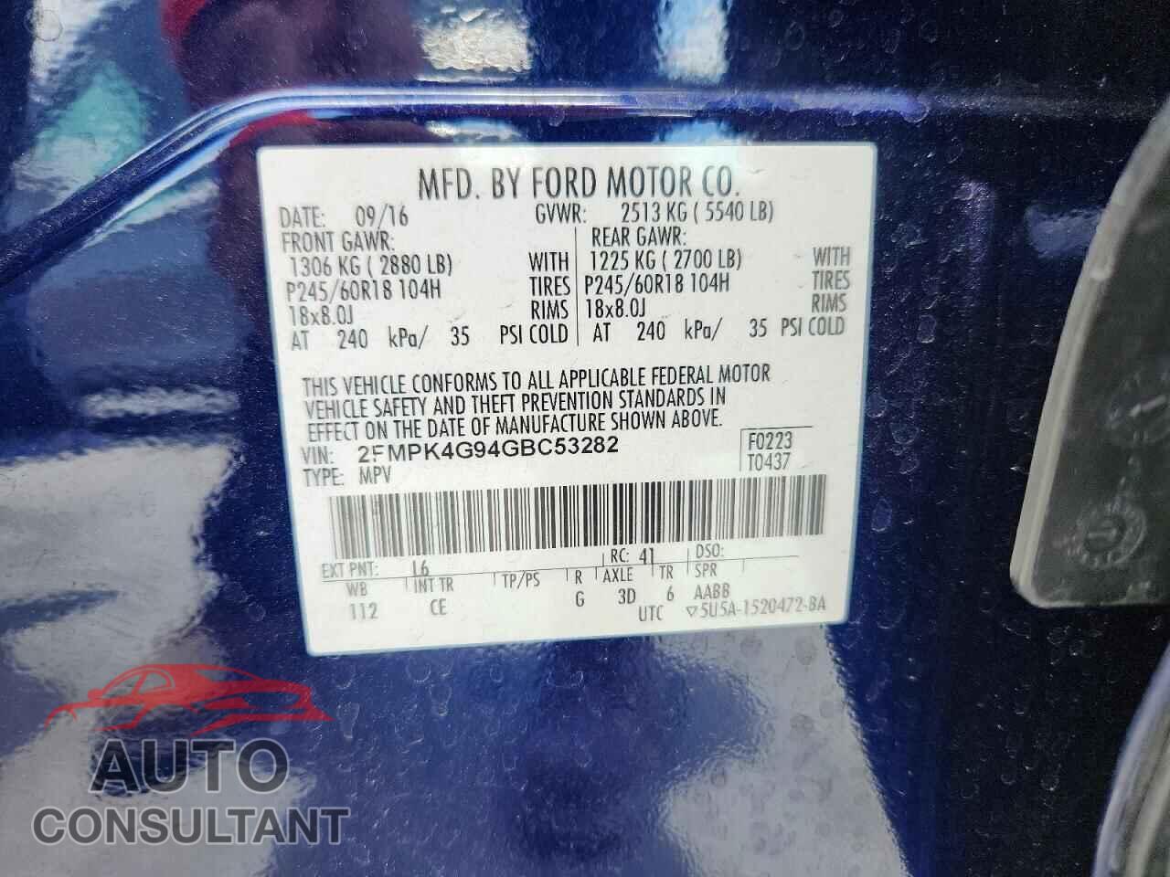 FORD EDGE 2016 - 2FMPK4G94GBC53282