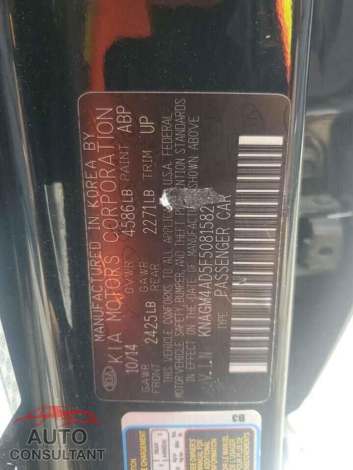 KIA OPTIMA 2015 - KNAGM4AD5F5081582