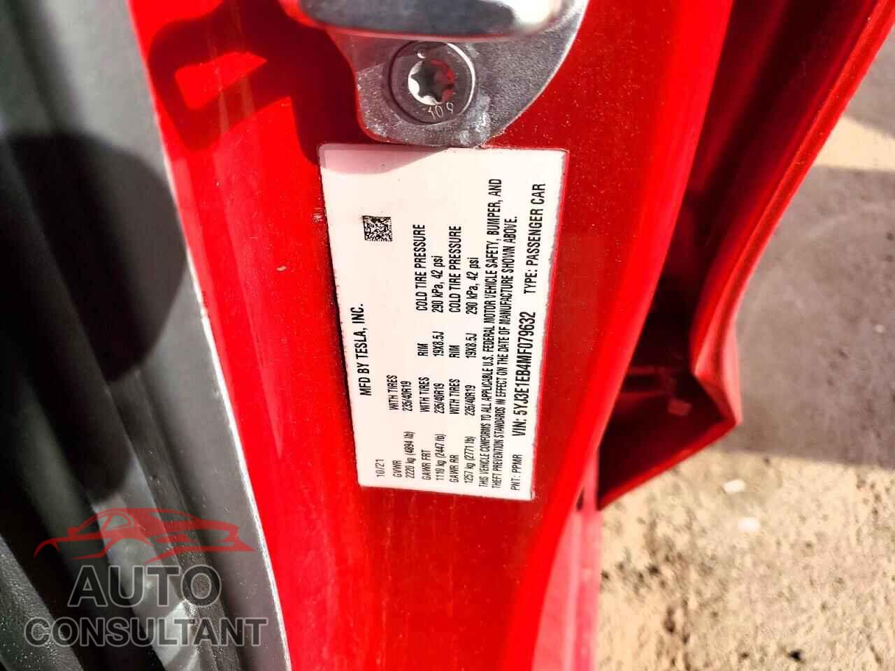 TESLA MODEL 3 2021 - 5YJ3E1EB4MF079632