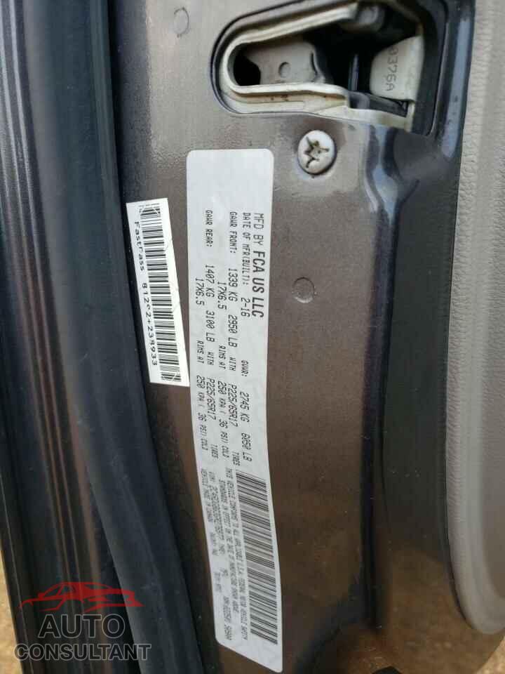 DODGE CARAVAN 2016 - 2C4RDGBG3GR276977