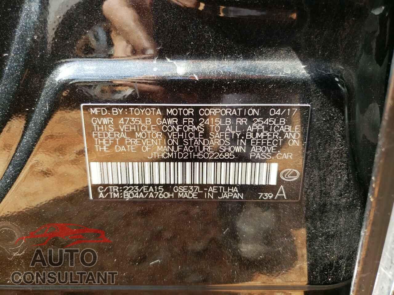 LEXUS IS 2017 - JTHCM1D21H5022685