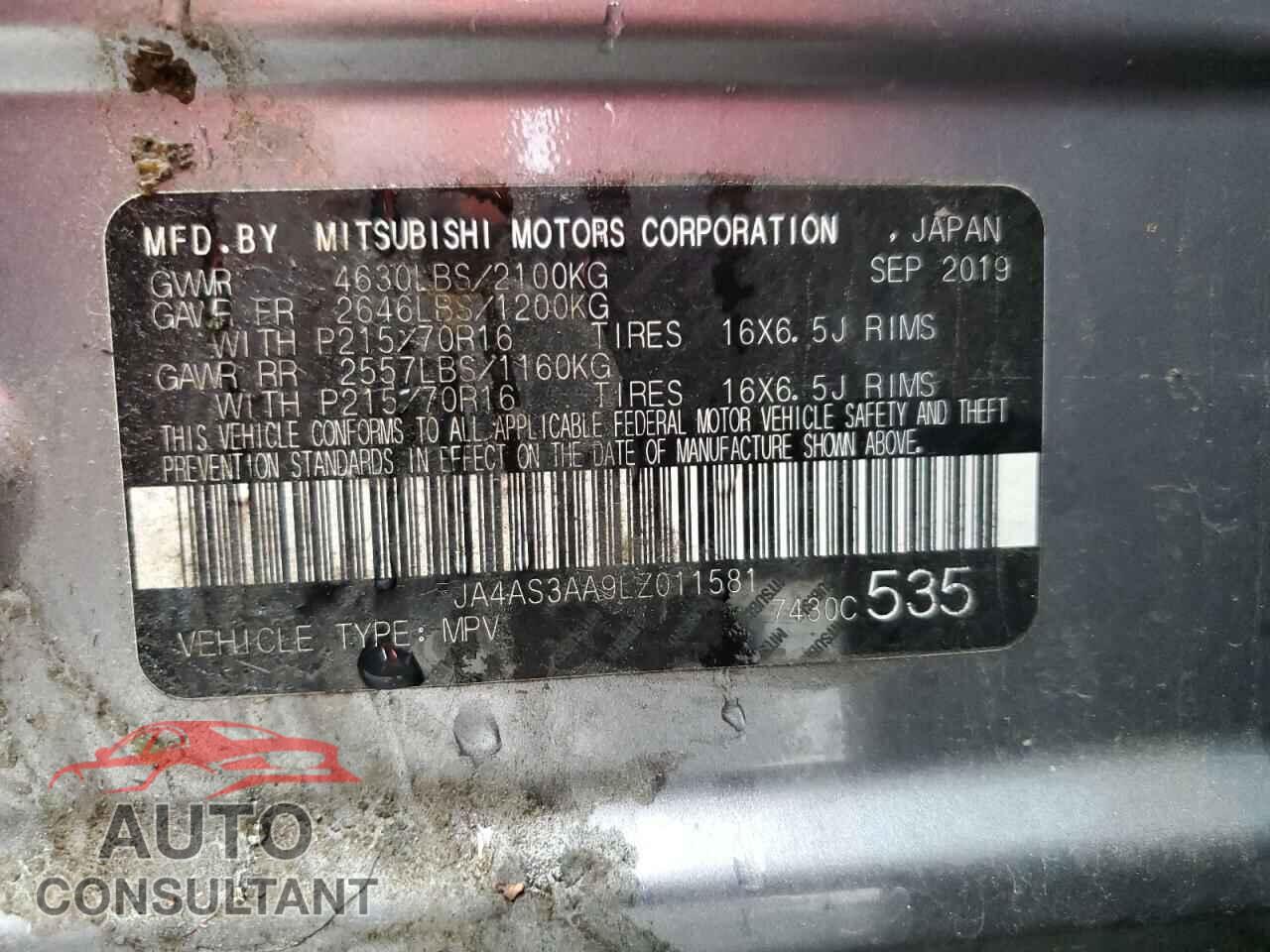 MITSUBISHI ECLIPSE 2020 - JA4AS3AA9LZ011581